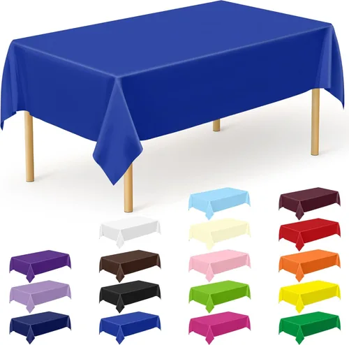 Miniatura 88 de Suministros de regreso a clases, 2 manteles de 108 x 54 pulgadas, manteles desechables coloridos para el primer día de escuela, rectangular