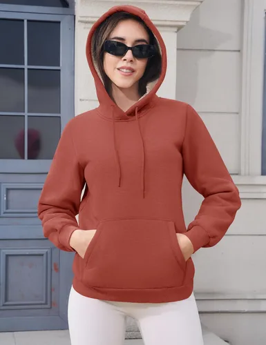 Miniatura 82 de MAGCOMSEN Sudaderas con capucha para mujer, con forro de sherpa, de vellón, para invierno, cálido, pesado, de algodón, con bolsillo