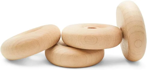 Miniatura 13 de Mini ruedas de madera clásicas, ideales para manualidades, 5/8 pulgadas de diámetro, 1/4 pulgadas de grosor, agujero de 1/8 pulgadas, paquete de 50