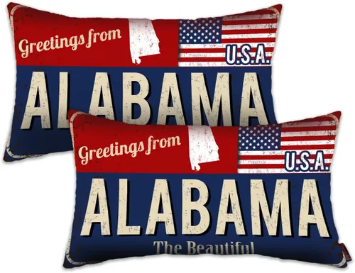 Miniatura 36 de Juego de 2 fundas de almohada de Florida de 12 x 20 pulgadas, decoración de recuerdo de Florida, funda de almohada lumbar con diseño de bandera