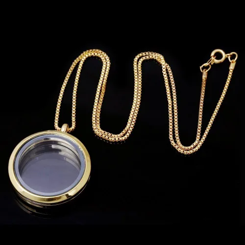 Miniatura 2 de RUBYCA - Collar con colgante de cristal redondo flotante con memoria, 20.0in