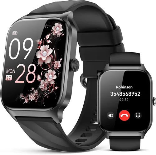 Reloj inteligente para mujeres y hombres, (responder/hacer llamadas) 1.83 pulgadas, HD, rastreador de actividad física, compatible con Android,