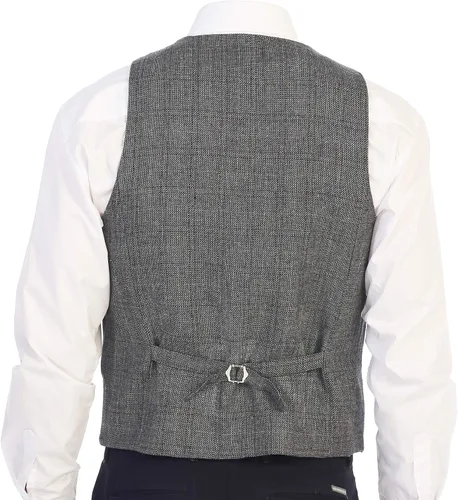 Miniatura 100 de Gioberti Chaleco de tweed formal de 6 botones para hombres
