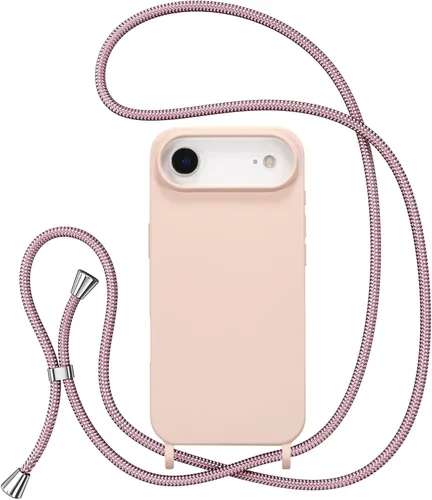 Miniatura 55 de ZTOFERA Funda Crossbody para iPhone 15 Pro con Correa de Cordón Ajustable, Funda Suave de Silicona Líquida para iPhone 15 Pro 6.1 pulgadas - Rosa