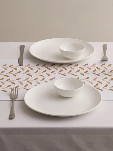 Miniatura 4 de Yourtablecloth Camino de mesa 100% algodón, decoración elegante para Acción de Gracias, lavable, reutilizable, interior o exterior