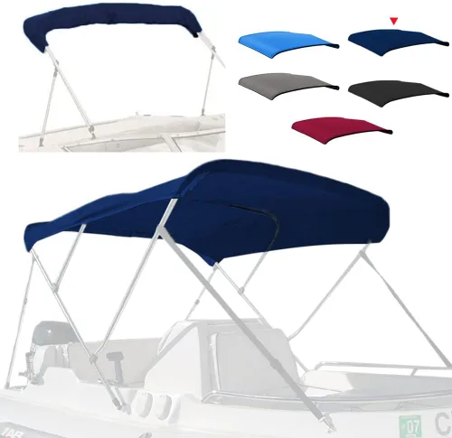 Miniatura 9 de Funda de repuesto para parte superior Bimini de 3 arcos, resistente a la decoloración y a las grietas, poliéster de grado marino 600D, impermeable