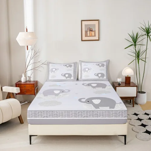 Miniatura 5 de Lindo juego de sábanas de elefante, tamaño individual, juego de ropa de cama de elefante de dibujos animados para niñas, niños y adolescentes
