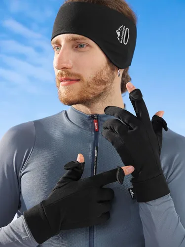 Miniatura 5 de CURELIX Guantes de invierno Guantes de esquí forros para hombres y mujeres, finos y ligeros para clima frío, guantes con diseño de dedo abatible
