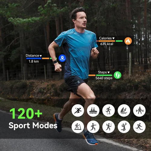 Miniatura 5 de Reloj inteligente para hombres – 1.85 pulgadas HD 2026 actualizado Fitness Tracker Bluetooth Llamadas y mensajes de texto Smartwatch con batería