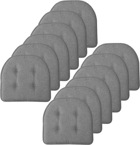 Miniatura 17 de Sweet Home Collection - Cojín de espuma viscoelástica para silla con capitoné, antideslizante, parte trasera de goma, en forma de U, 17 x 16 Piel