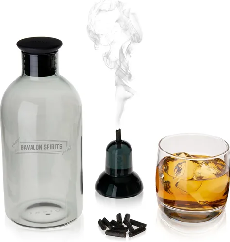 Miniatura 9 de Viski Alchemi - Kit de cóctel ahumado, juego de ahumador de bebidas con soporte de vidrio para ahumar, jarra de infusor, tapón de silicona, pellets
