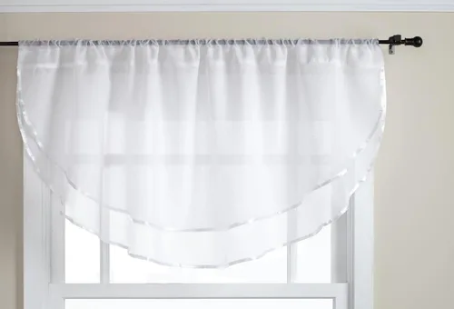 Miniatura 79 de Stylemaster Elegance Cenefa recta de gasa transparente, 60 x 14 pulgadas, color dorado