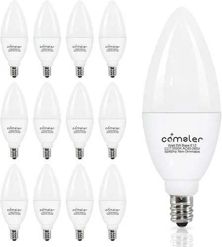Miniatura 17 de comzler - Foco LED E12 de Candelabro, bombillas LED para ventilador de techo equivalentes a 60 W, focos LED de araña de luz diurna 5000K, bombilla
