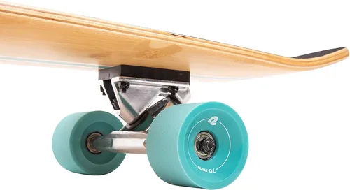 Miniatura 3 de Retrospec Zed Pintail & Cruiser Longboard Patineta para Adultos - Tabla de 112 cm de bambú y arce canadiense con rodamientos ABEC-7, ruedas de Aqua