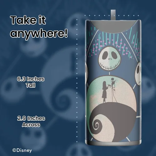 Miniatura 5 de Disney Tim Burton's The Nightmare Before Christmas Altavoz Bluetooth - Altavoz inalámbrico a prueba de salpicaduras Jack y Sally con 3 horas