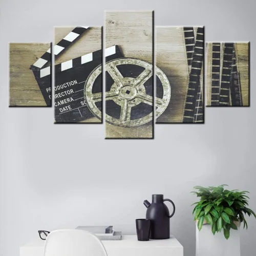 Pizarras de películas, pinturas, accesorios de cine en casa, carrete de película, imagen para sala de estar, carrete de películas, ilustraciones a