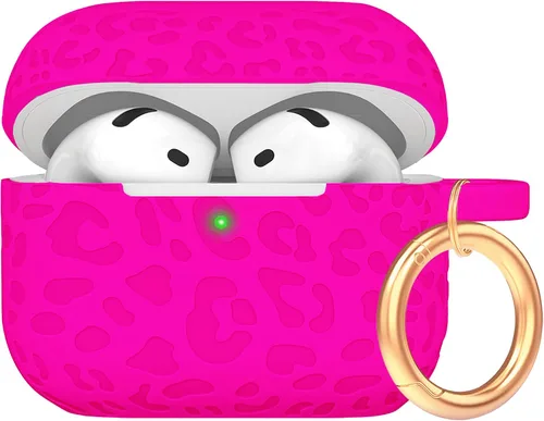 Miniatura 71 de Funda de silicona con flores compatible con AirPods Pro 2019, Gawnock - Funda suave y flexible para imprimir para mujeres y niñas con llavero - Flor