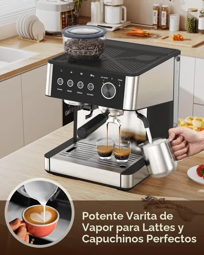 Miniatura 6 de Máquina de café expreso (2025 Mejora) de 20 bares con molinillo de café anti-obstrucción incorporado, máquinas de café expreso con varita