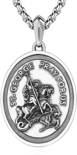 Miniatura 57 de Collar de plata de ley 925 con medalla de San Patrón, colgante de protección católica, amuleto, joyería religiosa para hombres y mujeres