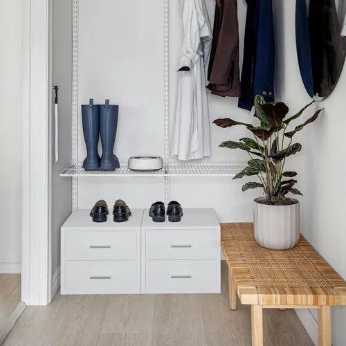 Miniatura 8 de BOLUO Cajones de Almacenamiento Apilables Organizadores de Closet y Almacenamiento de Tela Blanca Cómoda de 2 Cajones para Dormitorio 2 Paquetes
