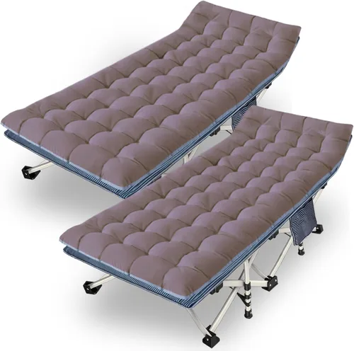 Miniatura 13 de Catre de camping con colchón, cómodo y resistente, soporta hasta 450 libras, catres para dormir, cama de campamento, catre plegable con bolsa