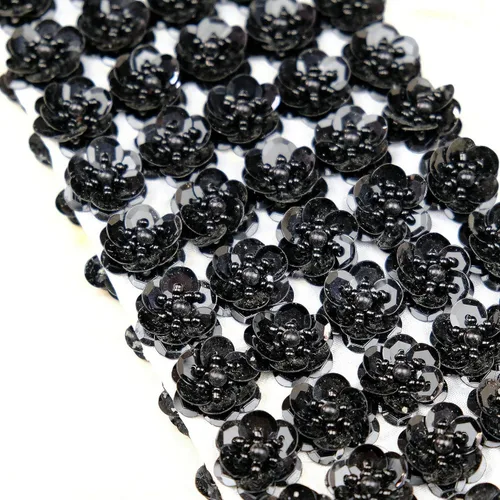 Parches de flores de lentejuelas 3D de 0.78 pulgadas/0.8 in, bordados hechos a mano, cuentas de costura para bolsas con clip para el cabello,