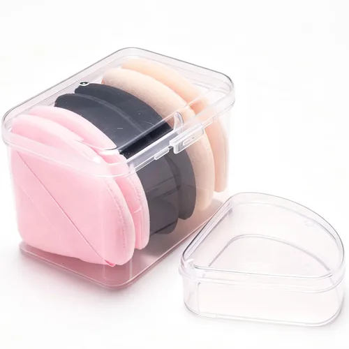 Miniatura 8 de Ocim 10 piezas de pomo triangular de polvo para polvo facial, pomo de belleza suave de terciopelo triangular, maquillaje prensado, esponjas de polvo