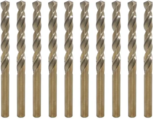 Broca de acero cobalto M35 métrico de 0.039 in, extremadamente resistente al calor, de 10 piezas con vástago recto para cortar metales duros como