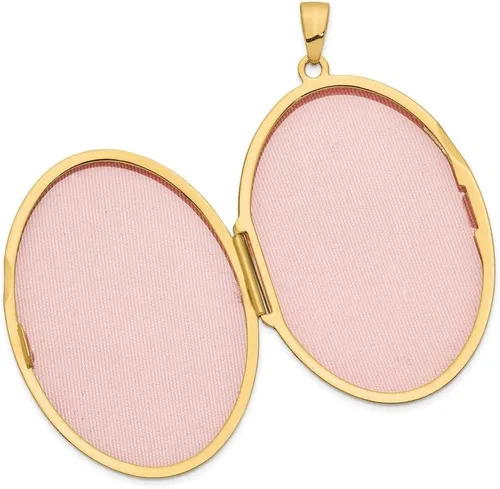 Miniatura 4 de Diamond2Deal Medallón ovalado de oro amarillo de 14 quilates con corazón celta de 1.496in para mujer, Metal