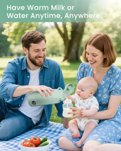 Miniatura 2 de Portable Bottle Warmer - Dual Heating Modes for Breast Milk & Water, 17 Ounces, Fast Heating, Long Lasting Battery, Ideal for Travel, Outdoor, Baby