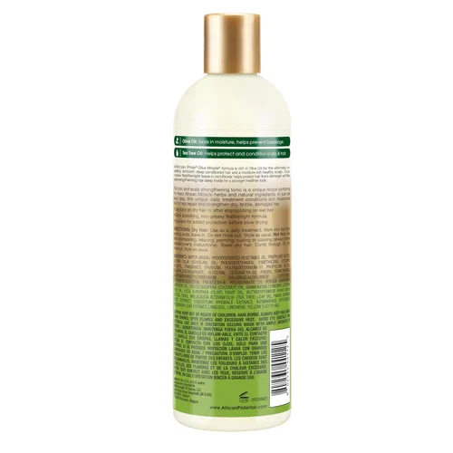 Miniatura 2 de African Pride Acondicionador sin enjuague Olive Miracle (paquete de 3) enriquecido con aceite de oliva y árbol de té para sellar la humedad y evitar