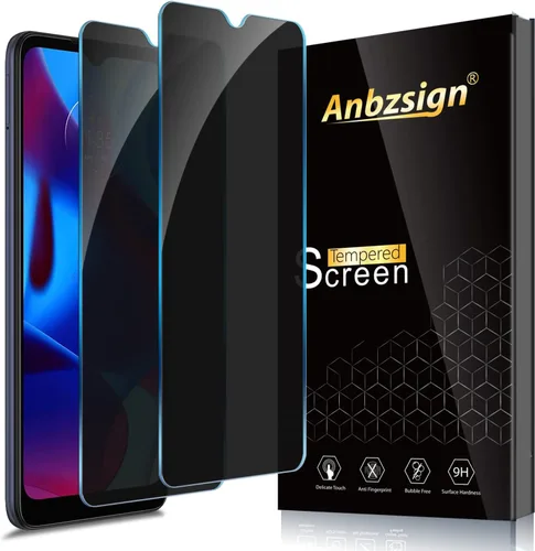 Anbzsign - Protector de pantalla de privacidad para Motorola Moto G Pure (2021), vidrio templado de dureza 9H, color negro