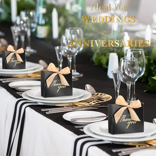 Miniatura 3 de Wesiti Paquete de 80 bolsas pequeñas de regalo de agradecimiento, lazo de coqueta para fiesta, cajas de cinta de lazo para boda novia, 4.5 x 1.8 x