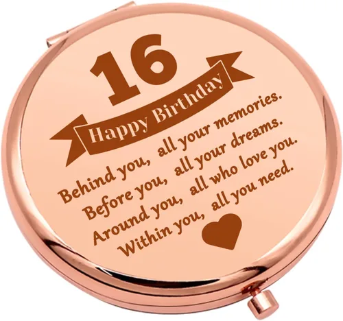Regalos de dulces 16 para niñas, regalos de feliz cumpleaños 16 para mejor amiga, sobrina, hija, ideas de regalo de cumpleaños 16 para niñas, espejo