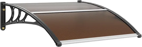 Miniatura 11 de VEVOR Toldo para puerta de entrada, toldo de puerta de ventana de 24 x 24 pulgadas con drenaje y soporte de ABS, cubierta de policarbonato