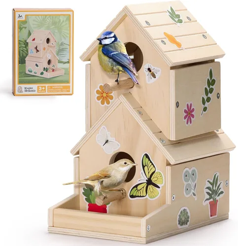 Miniatura 7 de SainSmart Jr. Kit de casa de pájaros para que los niños construyan y pinten, juguetes de madera para manualidades, manualidades de madera sin