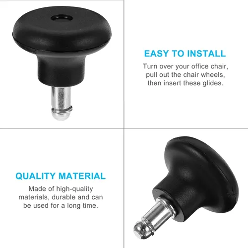 Miniatura 6 de NUOBESTY 5 ruedas para silla de oficina, ruedas de goma para silla de repuesto, ruedas para silla de silla, ruedas giratorias para ruedas fijas