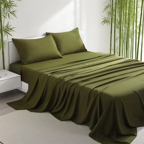 Miniatura 9 de Juego de sábanas de 3 piezas, sábanas para cama de tamaño individual, rayón derivado del bambú, ropa de cama refrescante y transpirable