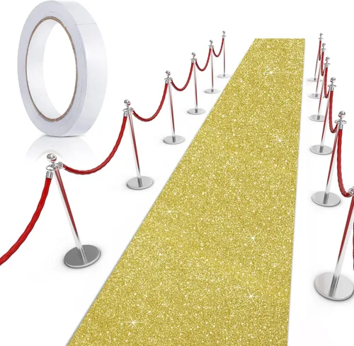 Miniatura 8 de Tatuo Alfombra de pasillo de 2.46 x 30 pies, grosor de 55 GSM con cinta para alfombra para baile de graduación, boda, exterior, interior, pasillo