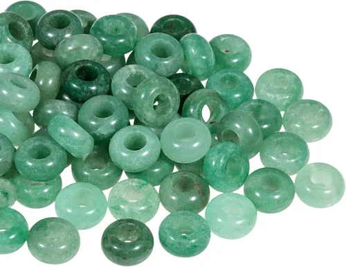 Miniatura 16 de TUMBEELLUWA Cuentas de piedras preciosas naturales para hacer joyas, cuentas redondas con orificio grande sueltas, paquete de 15, jade amarillo