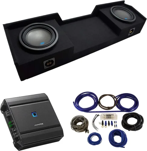 Miniatura 9 de American Sound Connection Compatible con Chevy Silverado Ext Cab Truck Alpine S-W12D4 Tipo S subwoofer de audio para coche personalizado individual