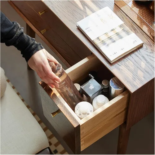 Miniatura 4 de BONAD Simple Dressing Table Bedroom Dressing Table Small Dressing Table Desk Makeup Stool Set Wooden with Drawer Dressing Table (Size : 68cm)