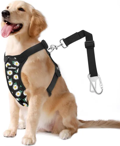 Miniatura 9 de VavoPaw cinturón de seguridad para perro, arnés de coche con peto de seguridad y hebilla ajustable para vehículo, cinturón de seguridad de nailon