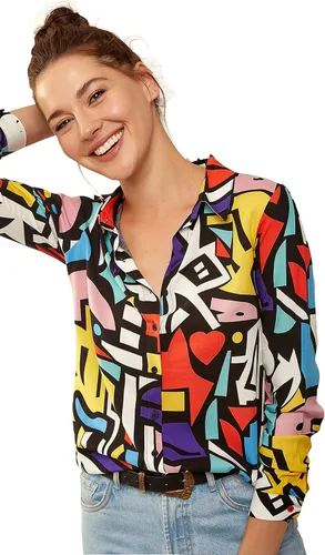 Miniatura 7 de Blusas para mujer camisas casuales de manga larga con botones XS-3XL
