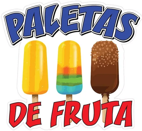 Adhesivos para camiones de comida Paletas De Fruta Concession Restaurante Troquelado Vinilo Adhesivo M57 Retail Sign 18 in en el lado más largo