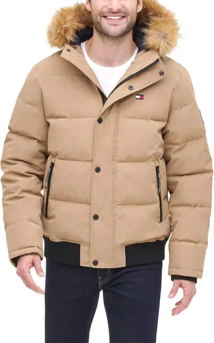 Miniatura 16 de Tommy Hilfiger Chaqueta Bomber de Esnórquel Acolchada de Tela Ártica para Hombre (Estándar y Tallas Grandes)