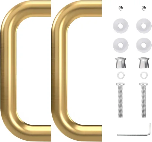 Miniatura 5 de CKB Tirador de puerta de ducha de 6" espalda con espalda compatible con vidrio de 1/4" a 1/2" de grosor para puertas de ducha sin marco, chapado