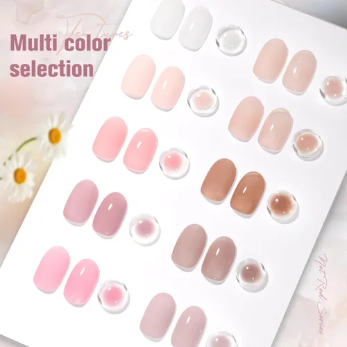 Miniatura 2 de SHOYUM Jelly Nude Juego de Esmaltes de Uñas de Gel, 10 Piezas Kit de Esmalte en Gel Transparente Blanco Lechoso Rosa UV LED Colores Barniz Arte
