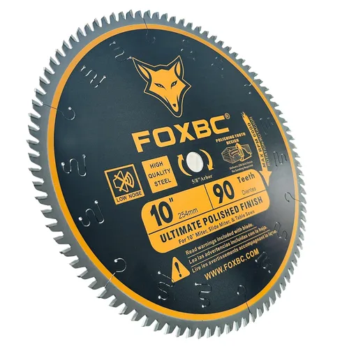 Miniatura 5 de FOXBC Hoja de sierra de 10 pulgadas con 90 dientes de acabado pulido Ultimate para madera, eje de 5/8 pulgadas