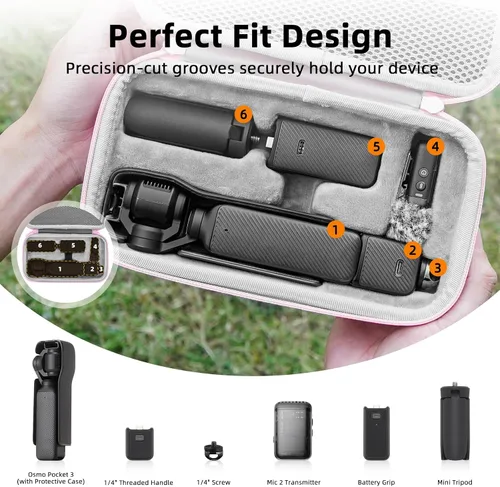 Miniatura 2 de BRDRC Osmo Pocket 3 - Funda de transporte portátil, bolsa de almacenamiento rígida protectora para DJI Osmo Pocket 3 Creator Combo Accesorios